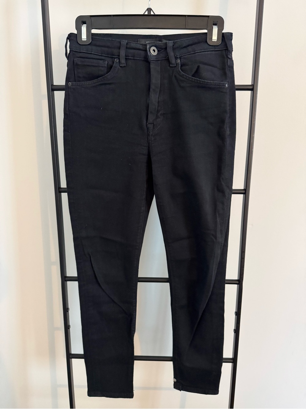 Scotch & Soda Black Skinny High-Rise Jeans